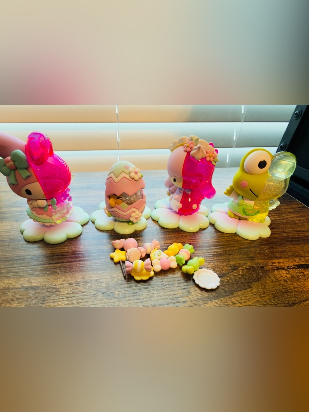 Sanrio Mini Figure Lot My Melody Keroppi Easter Bunny Egg Display 4 Pc